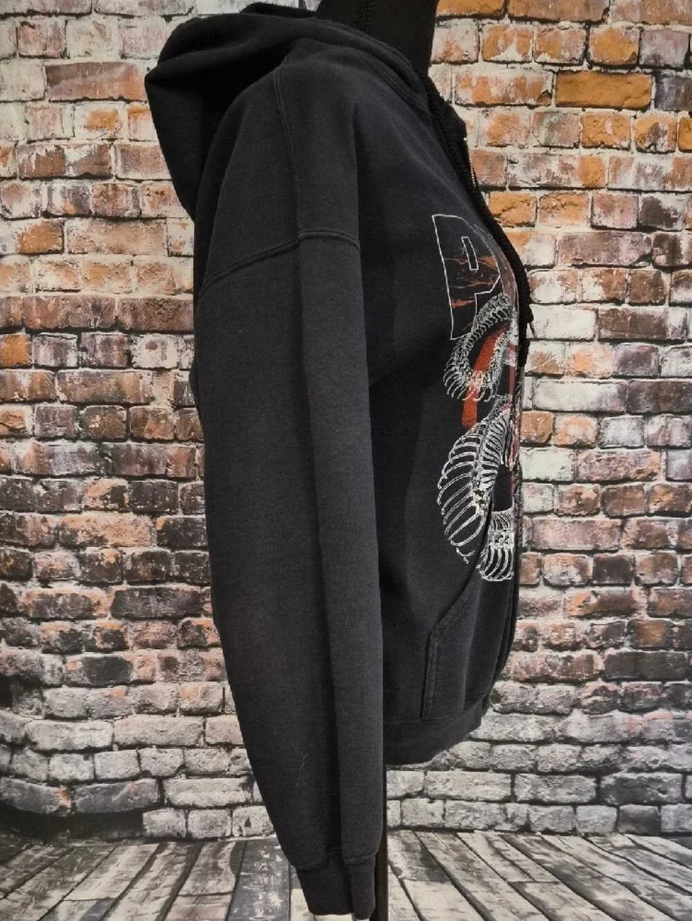 Gildan Pantera Black Zip-Up Hoodie with Orange and White Snake Graphic